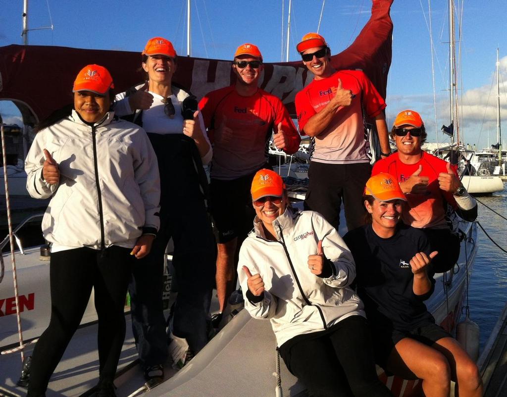 The new holders of the Touch of Gloss, NZ Marine Industry Sailing Challenge Trophy – congratulations to Emma Hendy’s Events Clothing crew.  - 2013 NZ Marine Industry Sailing Challenge © Tom Macky